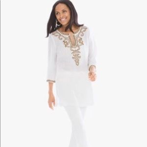 Chico’s Embellished Linen Tunic